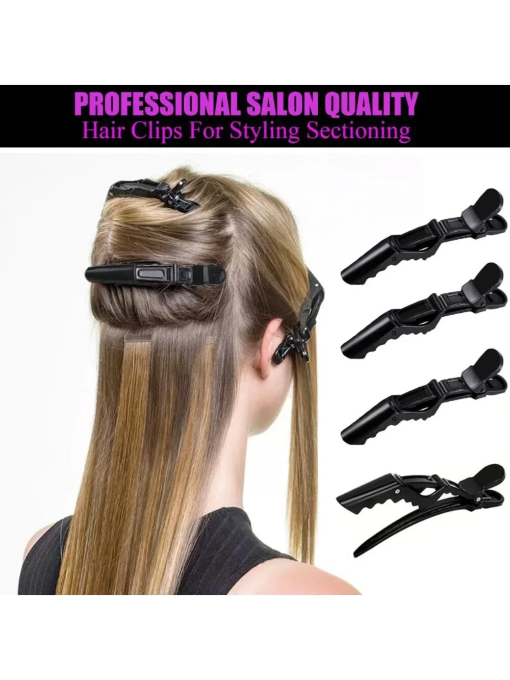 30 Pcs Alligator Hair Clips - Thick Hair Styling, Wide Teeth, Double-Hinged